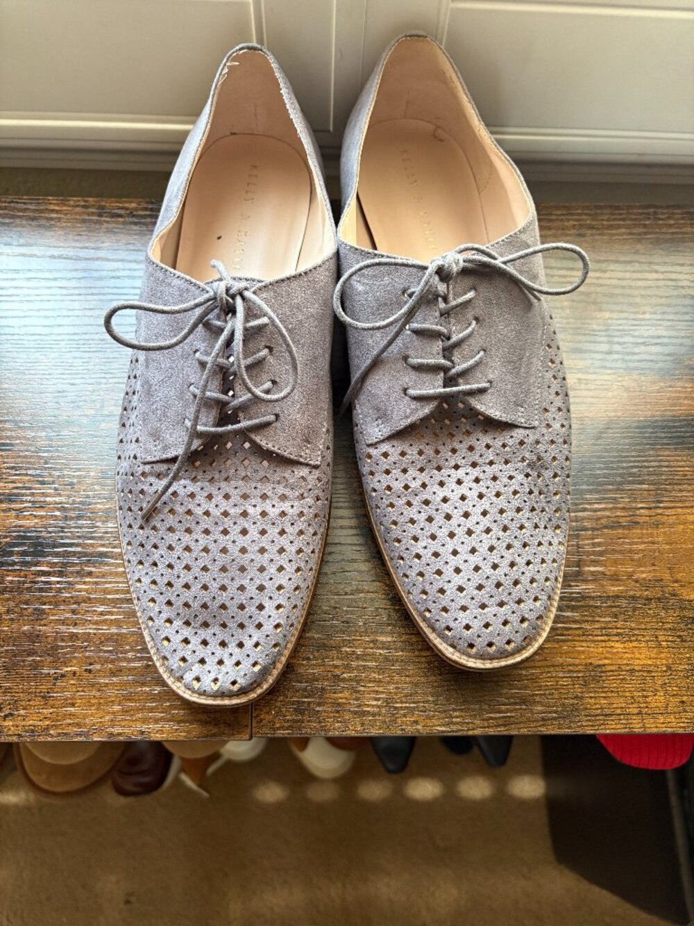 Kelly & Katie Thin-soled Gray Felt Oxfords Women's Size 11
